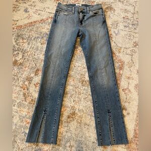 Hudson Nico midrise ankle straight w/slit jeans sz 25 euc